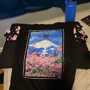 japanese shirt flowers pink